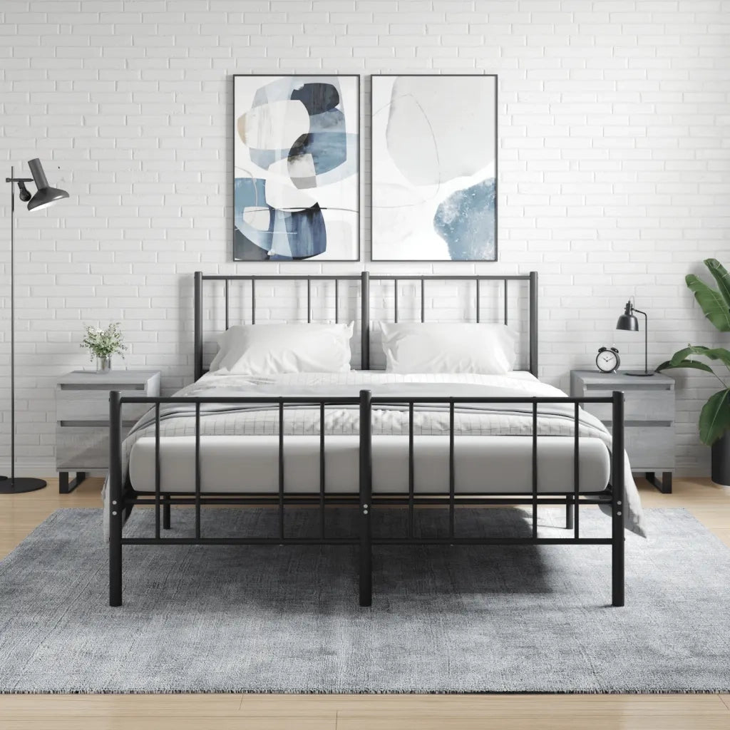 Set di 2 Comodini | Armadio da Notte | Mobiletto da notte Grigio Sonoma 40x35x50 cm in Legno Multistrato