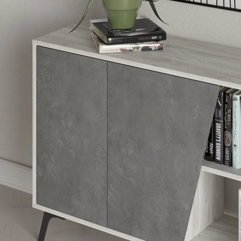 Madia 4 ante Fiona 180x35,6x82H colore rovere e antracite