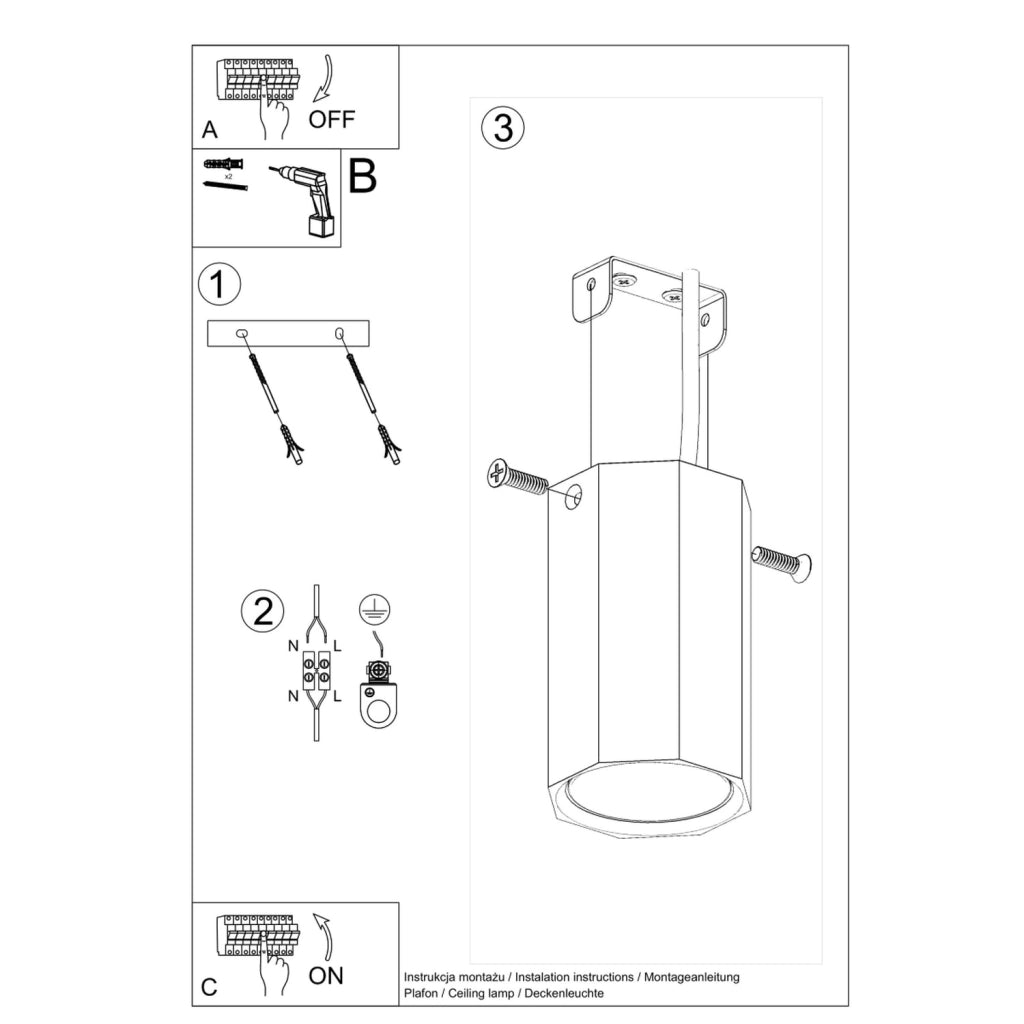 Spot soffitto RUVANO 10 rovere scuro GU10 Pure Lume
