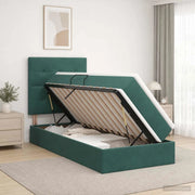Letto con contenitore e materasso Verde Scuro 100 x 200 cm 3459672