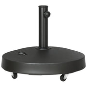 Base per Ombrellone con Ruote ¨C zephmum ¨C 25 kg Resina Nero ?53x41 cm