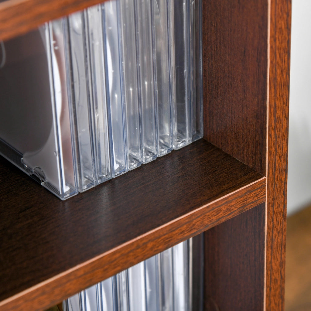 Libreria Porta CD 12 Ripiani per CD Videogames Blu-ray ¨C zephmum ¨C MDF Truciolato 21x20x175 cm Marrone