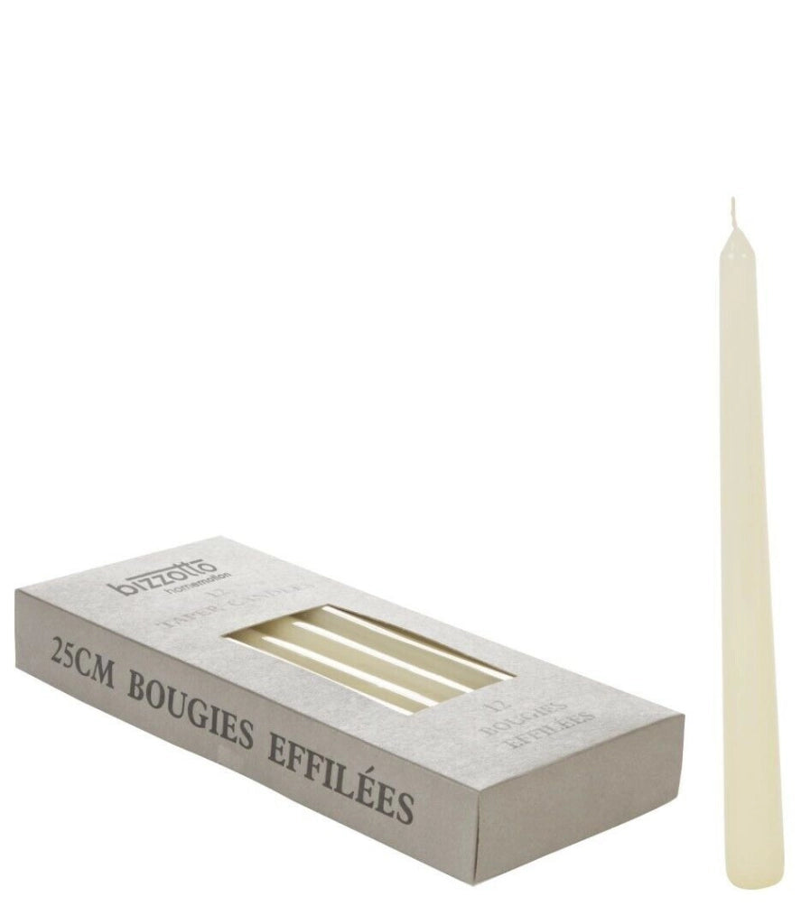 Candela Lux Crema Conica H25 Set 2 Pezzi Bizzotto - Bizzotto