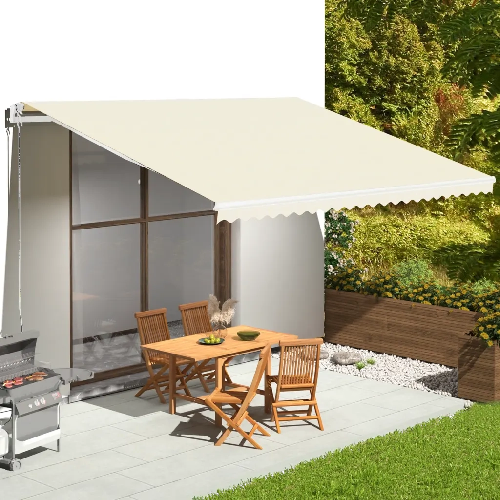 Tessuto di Ricambio per Tenda da Sole Crema 500x350 cm Poliestere 311932