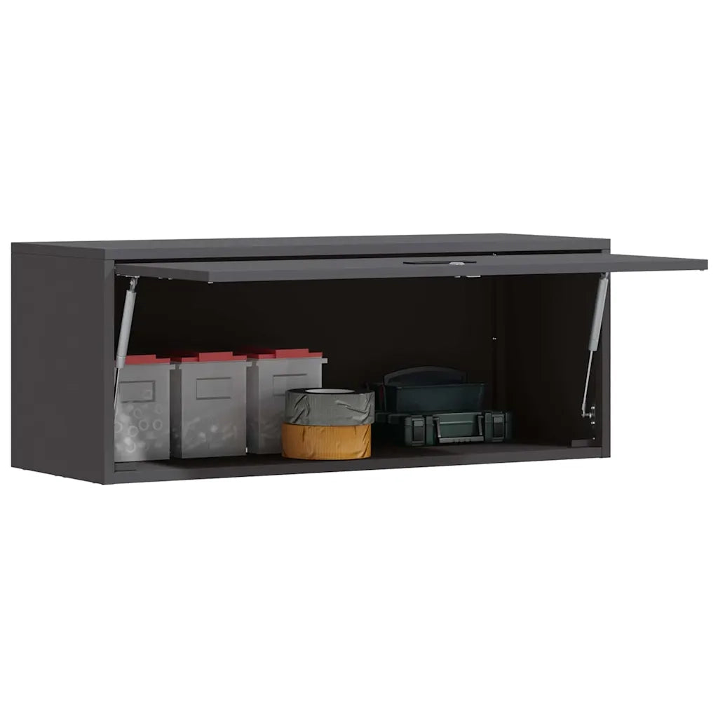 Armadio a muro per garage Nero 90 x 33 x 35 cm 883272