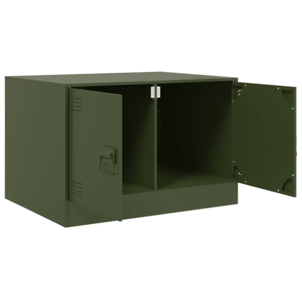 Tavolino da salotto | Tavolino da caff¨¨ | Tavolino da Soggiorno Verde Oliva 67x50x44 cm in Acciaio
