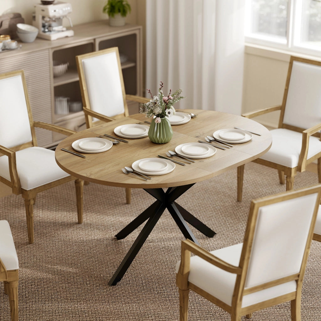 Tavolo da pranzo allungabile ovale 4-6 persone ¨C Xylo ¨C effetto legno naturale 100-135 cm