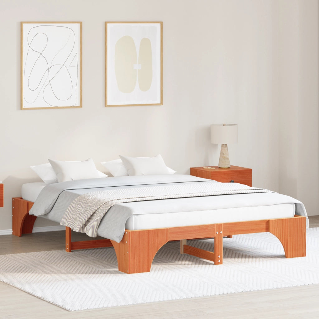 Struttura Letto Marrone Cerato Legno 160 x 200 cm Durevole