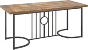 Tavolo da Pranzo da 180 cm per 6-8 Persone, Tavolo Rettangolare con Piano in Stile Legno, Struttura Geometrica in Metallo Robusta, Grande Tavolo da Fattoria per Cucina ed Ufficio
