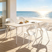 Set di sedie da pranzo a 4 posti in pp e metallo bianco con schienale ergonomico e struttura stabile 51 × 44 × 83 cm