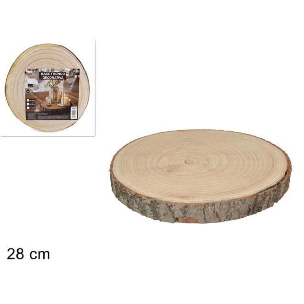Trade Shop - Base Tronco Legno Naturale Decorativa Disco Per Ornamento Diametro 28 Cm Rotondo -