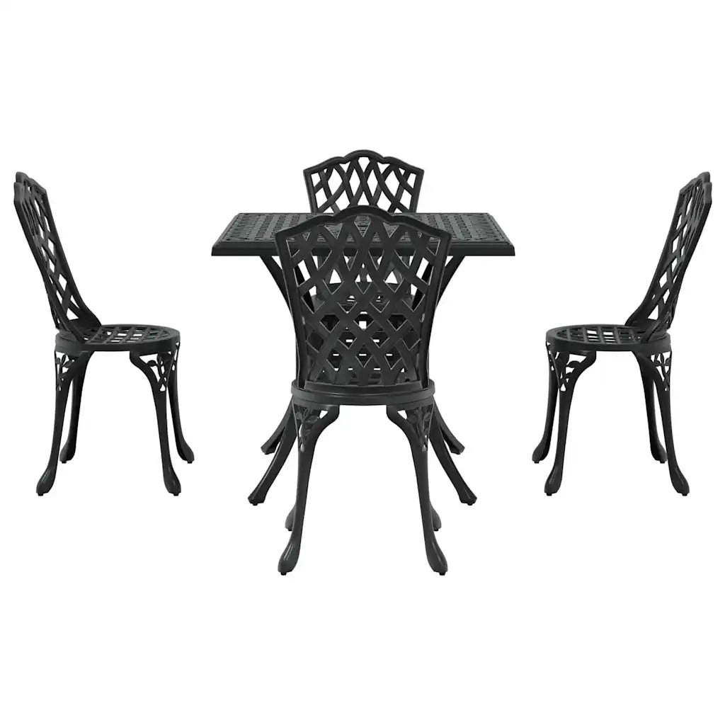 Set di Tavolo da Giardino 5 pcs Nero Alluminio pressofuso 3334753