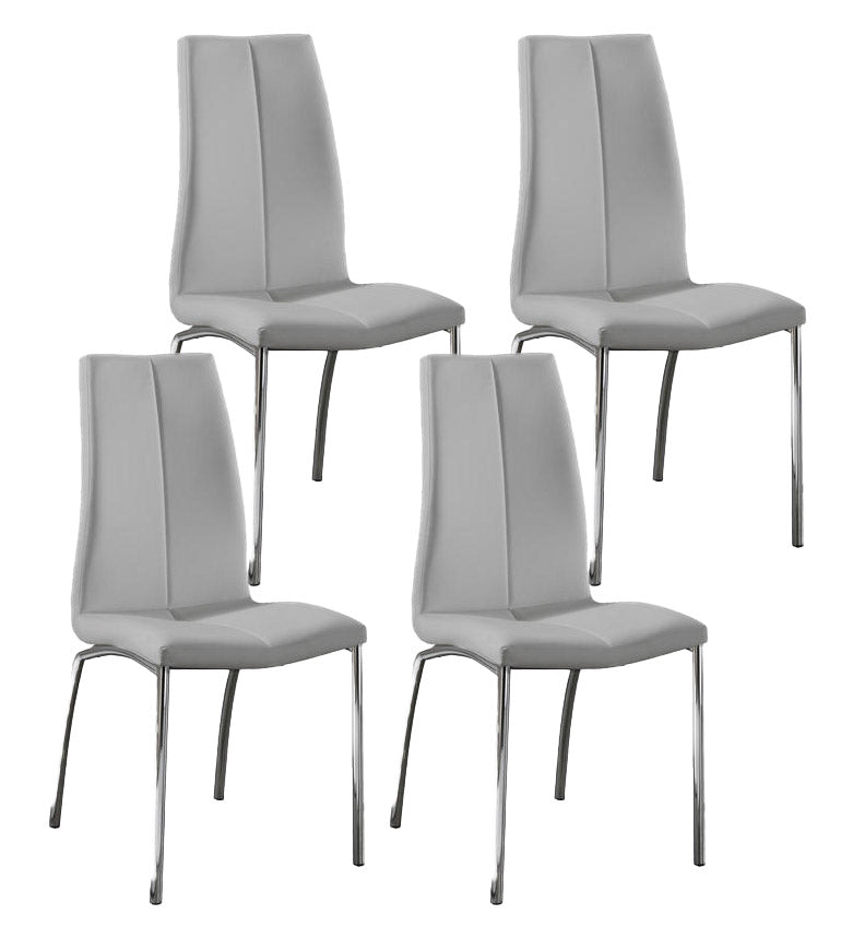 Set 4 Sedie 43x44xH92 cm in Similpelle Viva Grigio Chiaro cromo