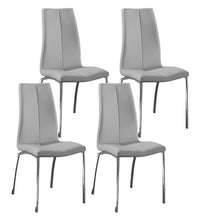 Set 4 Sedie 43x44xH92 cm in Similpelle Viva Grigio Chiaro cromo
