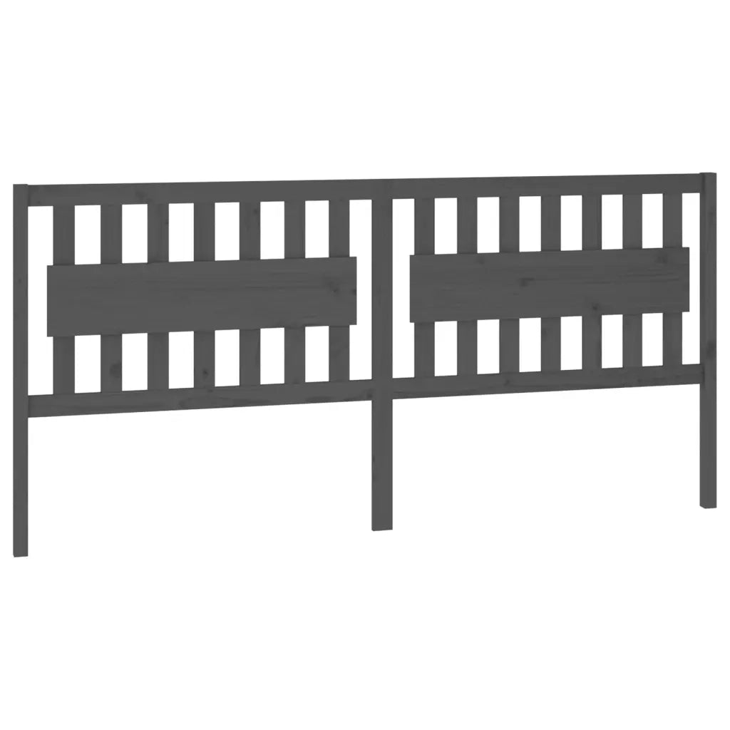 Testiera | Testata per Letto Grigia 205,5x4x100 cm Legno Massello di Pino