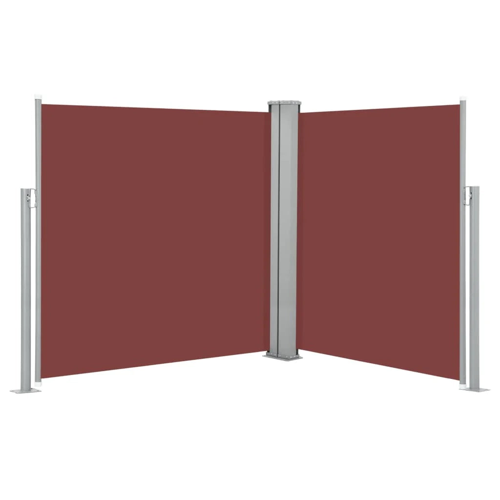Tenda da sole laterale retrattile/schermo protettivo per patio giardino terrazza balcone 140 x 600 cm marrone 02_0007408
