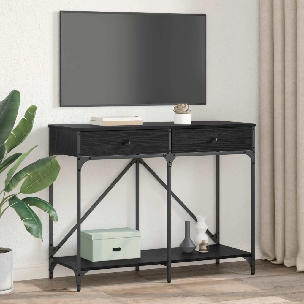 Tavolo consolle con cassetto Rovere Nero 100 x 39 x 78,5 cm
