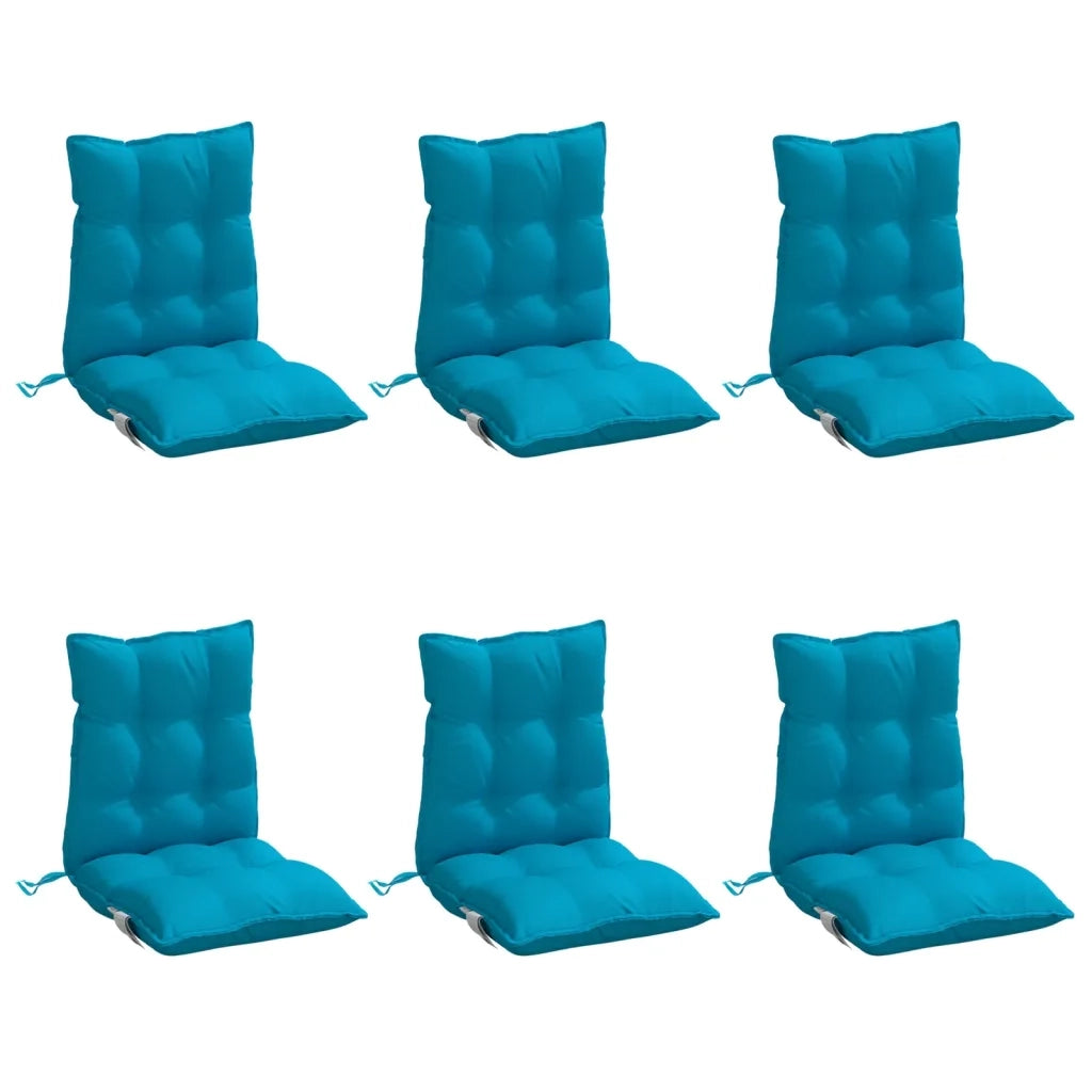 Cuscini Sedia Schienale Basso 6 pz Azzurro in Tessuto Oxford 377685
