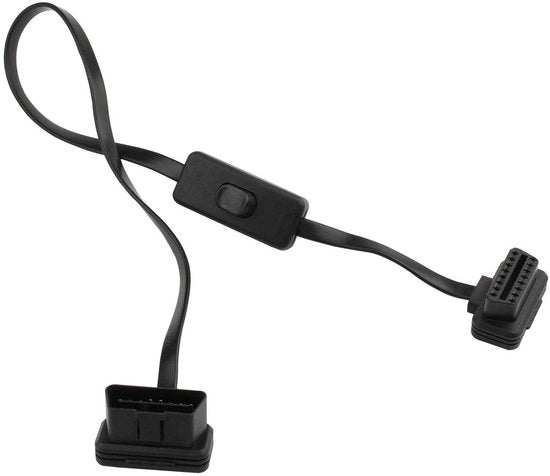 Adattore OBD-II/EOBD Diagnostico 16 Pin con Sostituzione Polare con Interruttore - Estensione Cavo OBD2 Compatibile con Motoveicoli