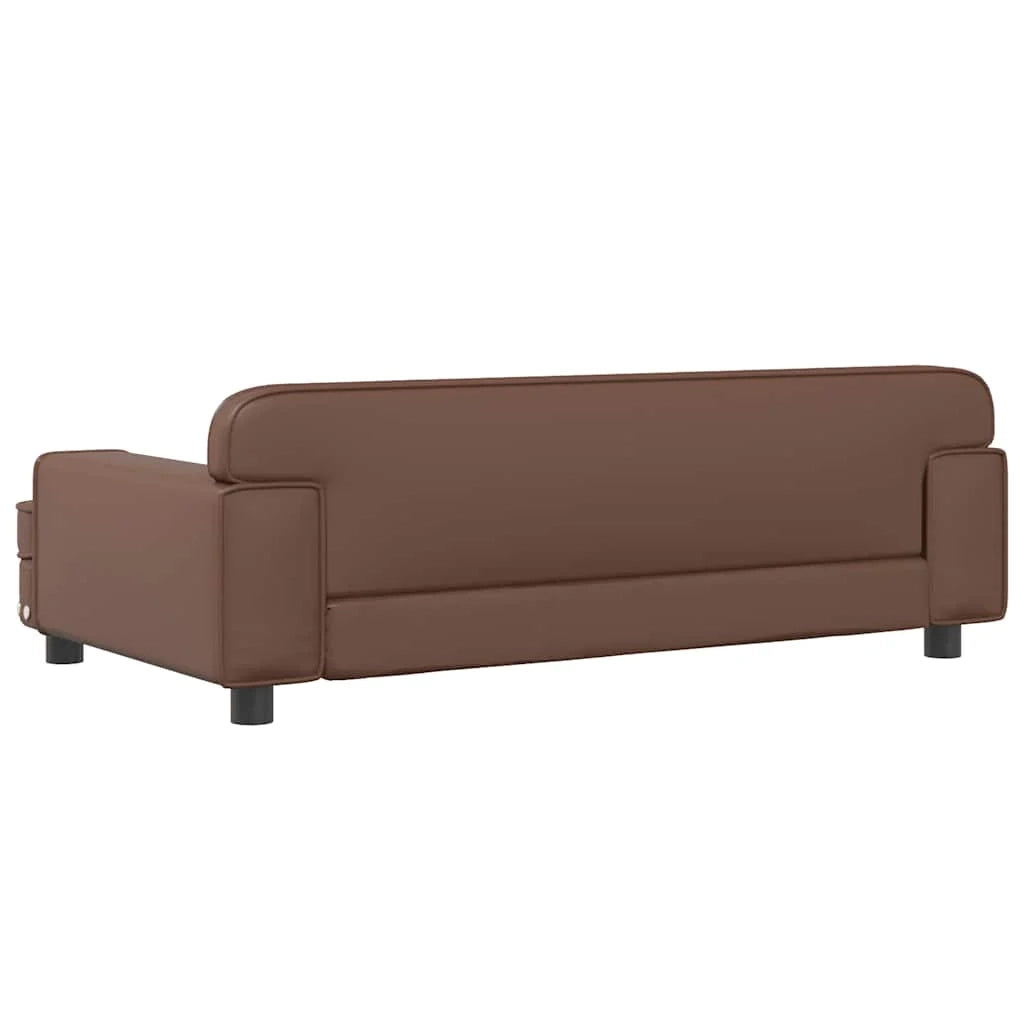 Cuccia per cani comoda cesta da divano 90 x 53 x 30 cm similpelle marrone 02_0042977