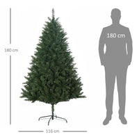 Albero di Natale Artificiale 180 cm 800 Rami Verde
