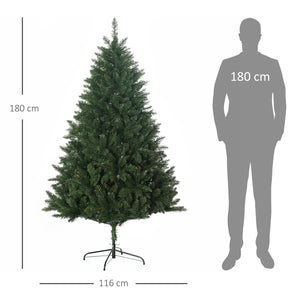 Albero di Natale Artificiale 180 cm 800 Rami Verde