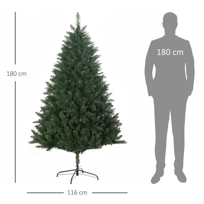 Albero di Natale Artificiale 180 cm 800 Rami Verde