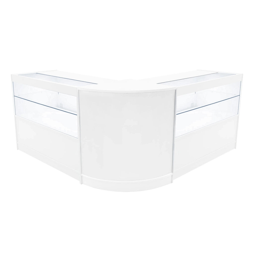 Set Banconi Bianco Selene LED C1200 CM60 con Serratura e Vetrina Espositiva