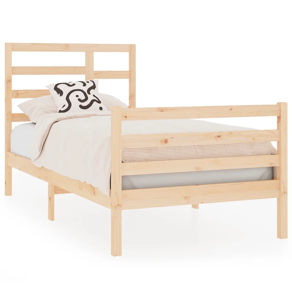 Giroletto-Struttura Letto in Legno Massello 90x190 cm Single 216484