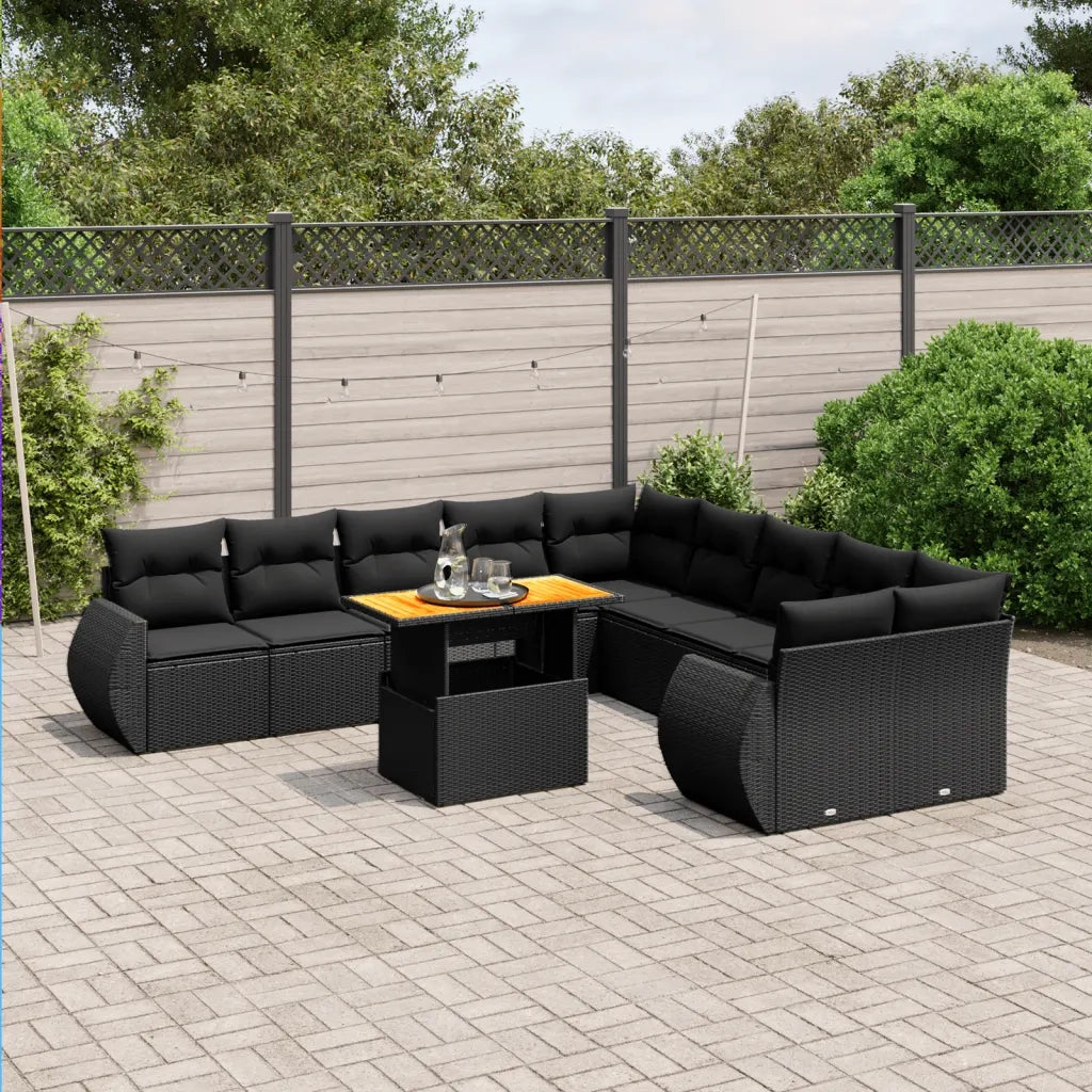 Set Divani da Giardino 11 pz con Cuscini in Polyrattan Nerocod mxl 112583