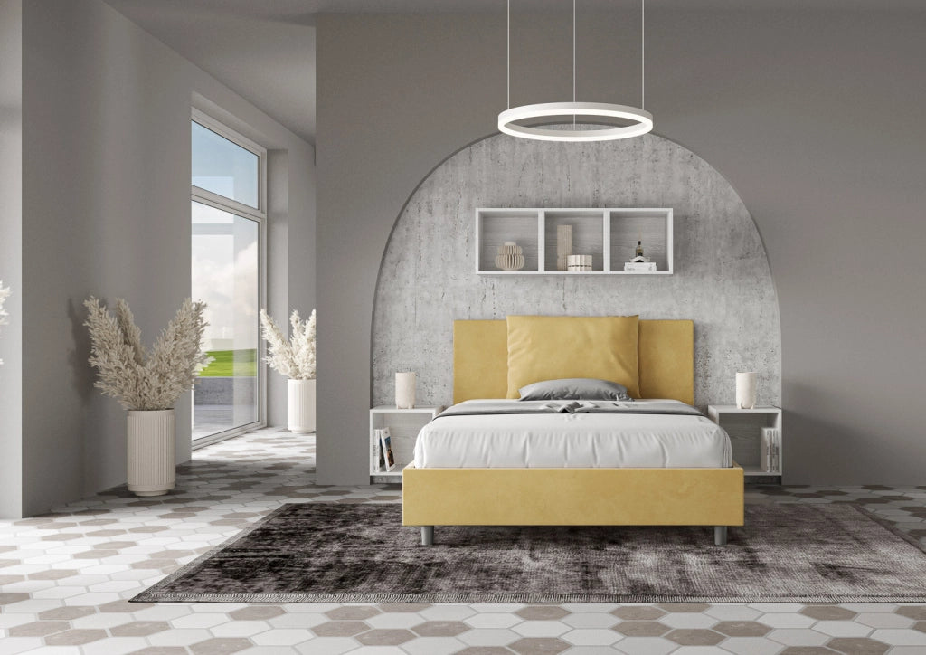 Letto Matrimoniale Francese 140x200 cm Senza Rete Antea Ocra