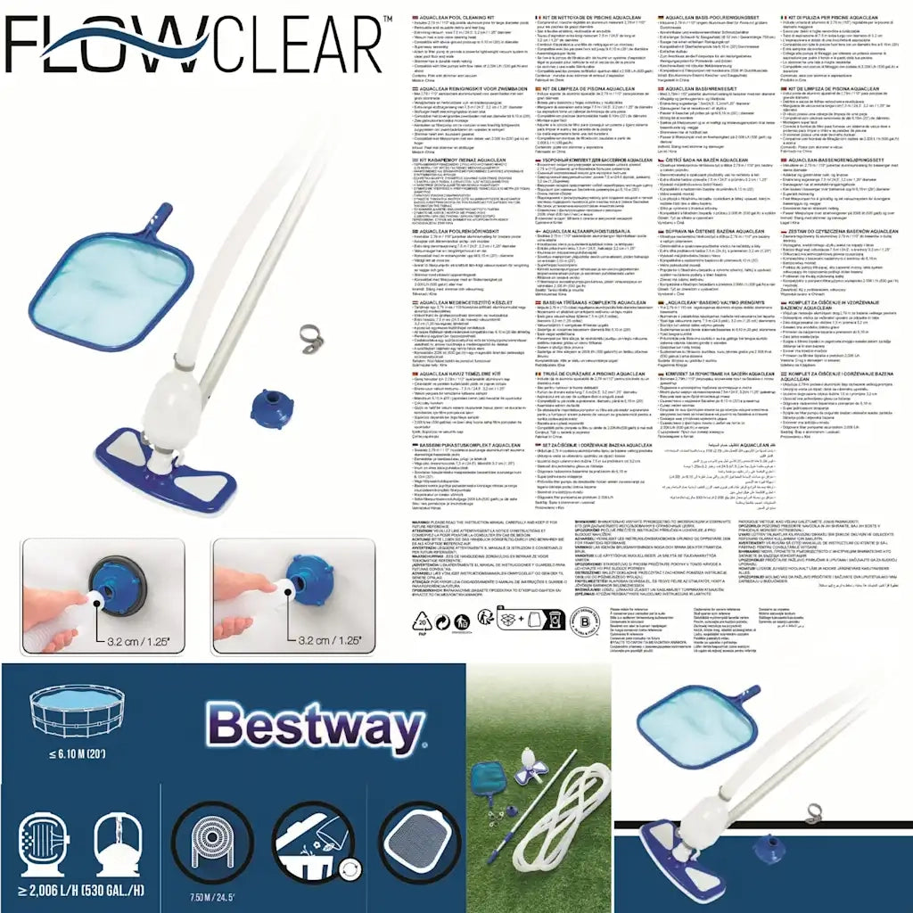 Bestway Lit per la Pulizia della Piscina Flowclear AquaClean 92839