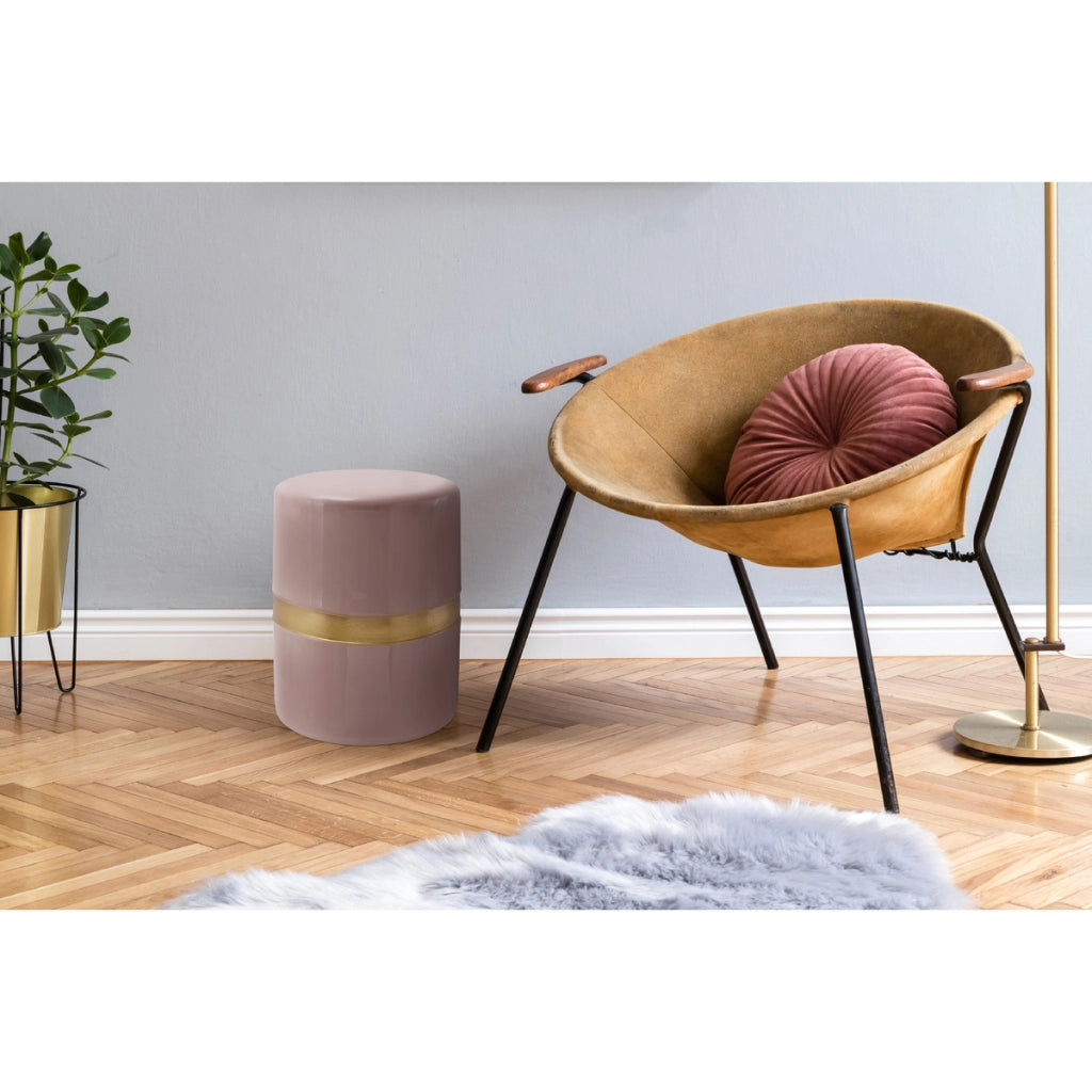 Tavolino Art Deco 450 in metallo rosa antico e oro