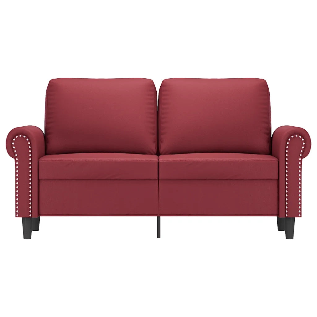 Divano a 2 Posti Rosso Vino 120 cm in Similpelle 359502