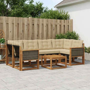 Set di divani da esterno 7 pz Naturale e Beige 3381805