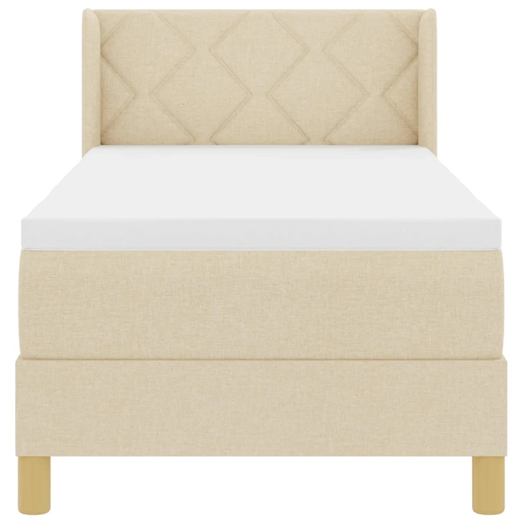 Letto a molle con materasso Crema 200 x 80 cm Poliestere