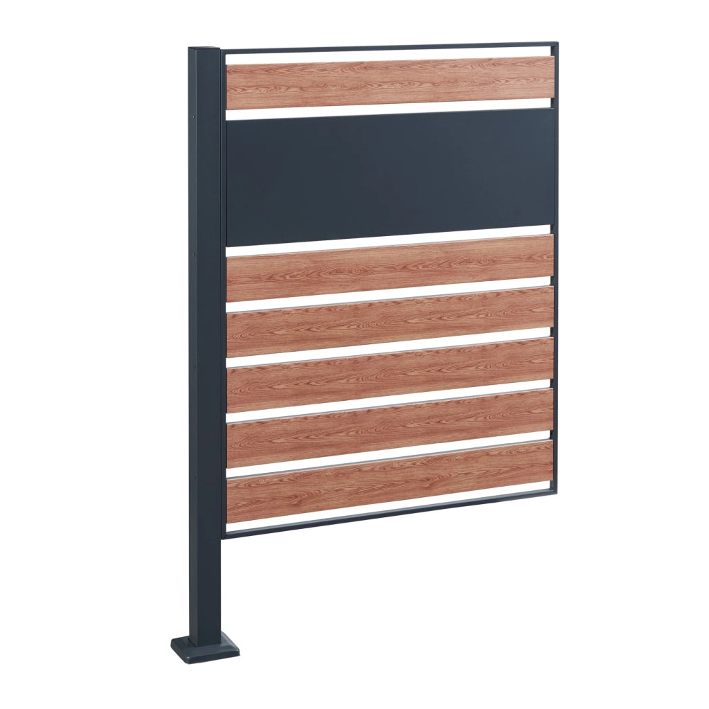 Contenitore per rifiuti in acciaio zincato 120 x 83 x 11 cm effetto legno antracite 03_0009094
