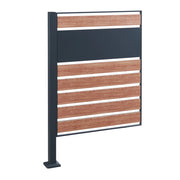 Contenitore per rifiuti in acciaio zincato 120 x 83 x 11 cm effetto legno antracite 03_0009094