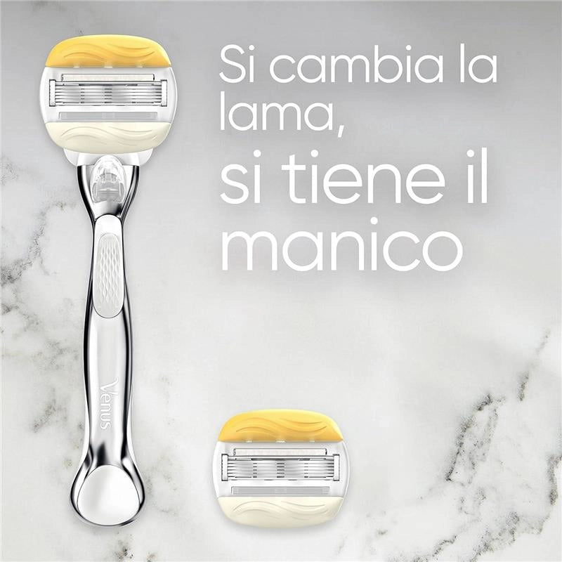 GILLETTE VENUS COMFORTGLIDE RASOIO DONNA COCCO PLUS OLAZ 2 LAME RICAMBIO (DA 5 LAME) E 1 MANICO