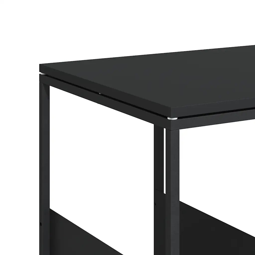 Tavolino da salotto | Tavolino da caff¨¨ | Tavolino da Soggiorno con Ruote Nero 55x36x63,5 cm in Legno Multistrato