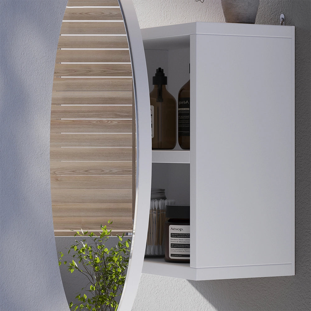 Vicco Specchio contenitore bagno Bianco 50 x 50 cm con 2 scomparti