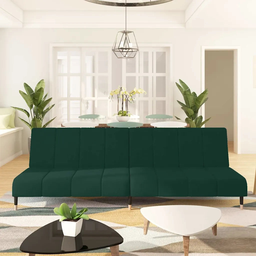 Divano letto | Sof¨¤ letto | Letto singolo a 2 Posti Verde Scuro in Velluto