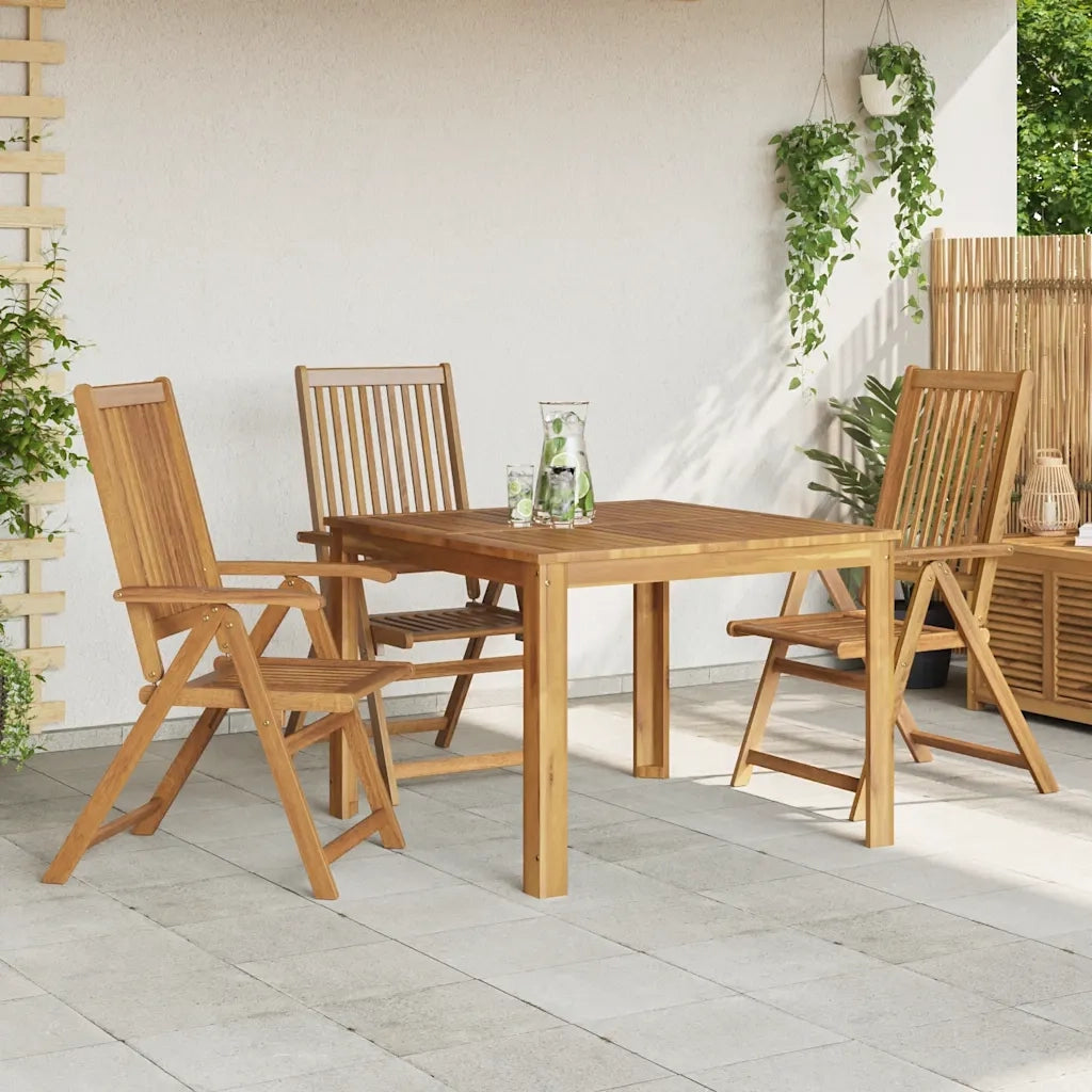 Sedie da Giardino Pieghevoli 3 pz in Legno Massello d'Acacia 310293