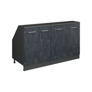 Set di mobili sottotetto Rion Calce nera/Antracite 140 cm Set di 2 carcasse armadio profondità 60 cm Vicco