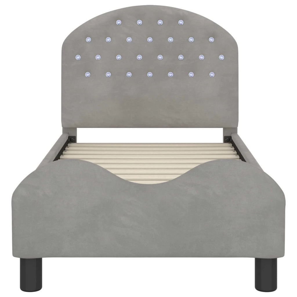 Struttura letto per bambini con testata Grigio chiaro Velluto 42011099