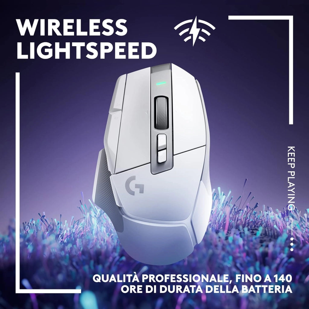 Logitech G G502 X LIGHTSPEED Mouse Gaming Wireless - Mouse Ottico con Switch Ottico-Meccanici Ibridi LIGHTFORCE, Sensore per Gaming HERO 25K, Compatibile con PC - macOS/Windows - Bianco