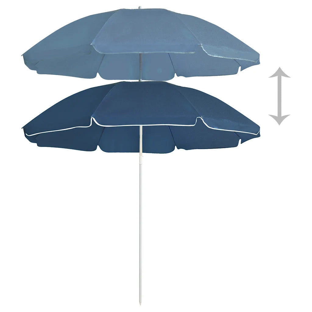 Ombrellone da Giardino-Ombrello da Balcone con Palo in Acciaio Blu 180 cm 735057