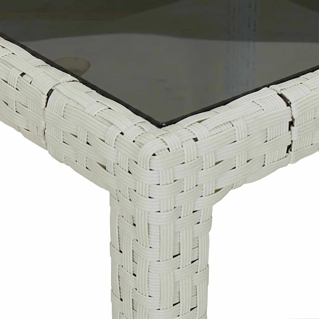 Tavolo da Giardino | Tavolino da esterno Bianco 150 x 90 x 75 cm polyrattan