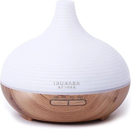 Diffusore di Aria con Olio Essenziale 300 ml Diffusore Premium con Luce LED per Camera da Letto Ufficio Spa-Colorazione Gialla