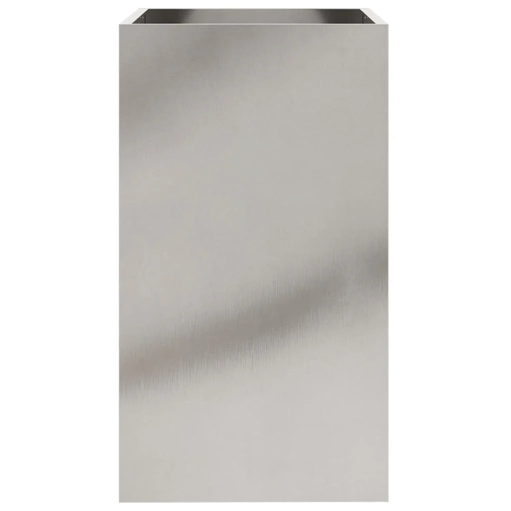 Fioriera/aiuola in acciaio inox argentato per piante fiori e patio/giardino 42 x 38 x 75 cm argento 02_0038067